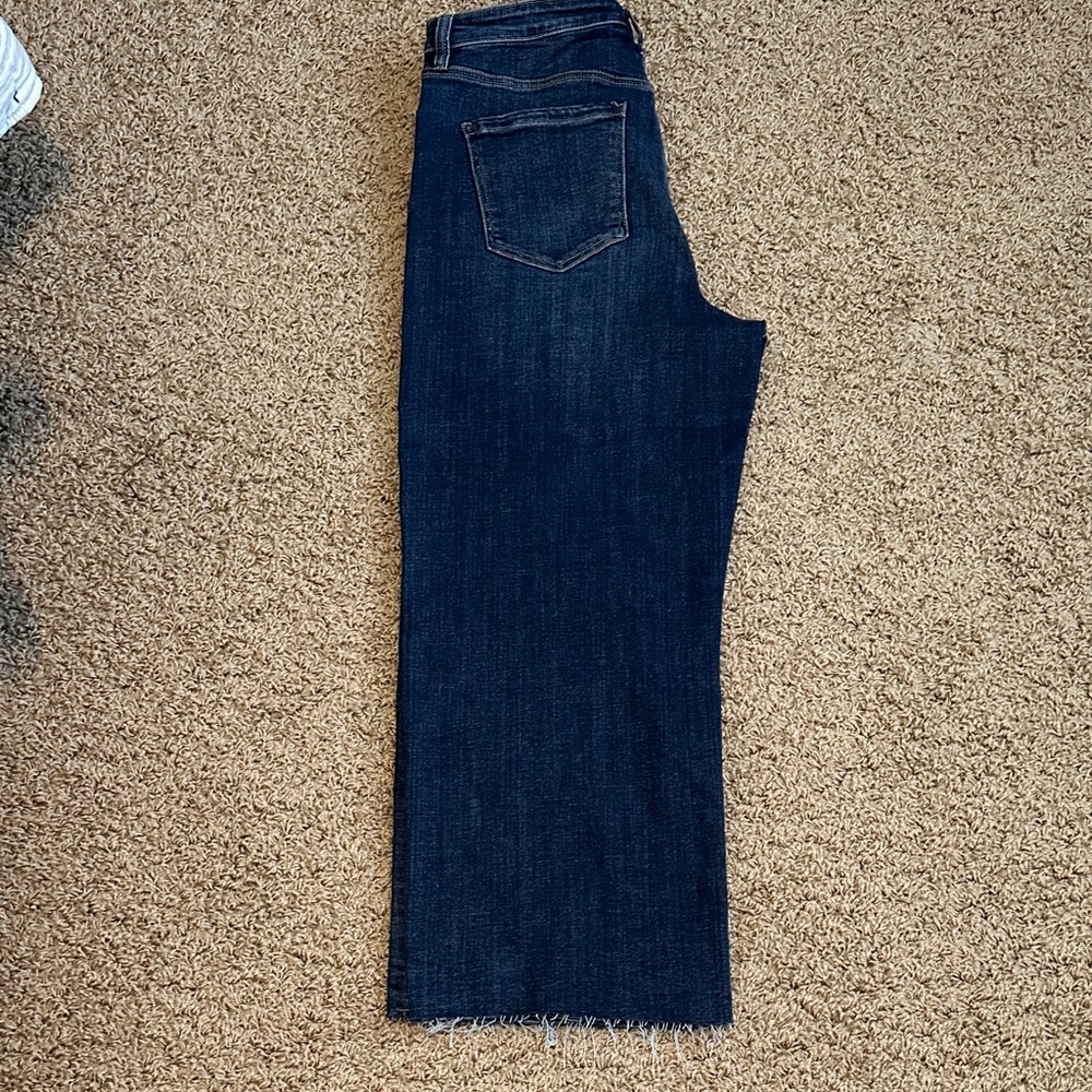 Liverpool Wide-Leg Denim Jeans Frayed Hem - Picture 2 of 4